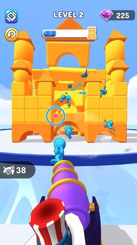 大炮发射小蓝人攻打城堡游戏免费下载0.1